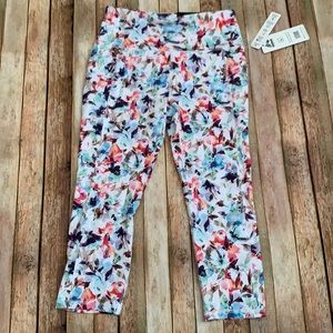 RBX Multi color Floral Capri High Waisted Legging size Large